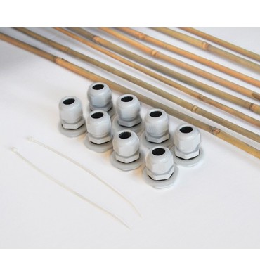 Kit cañas de bambú mesa metálica